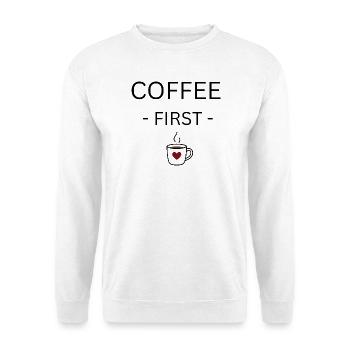 Tasse de cœur CaféAmour - Sweat-shirt Unisexe - blanc - Devant