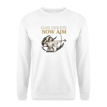 Close Your Eyes Now Aim Archery Zen Samurai Shirt - Unisex Sweatshirt - white - Front