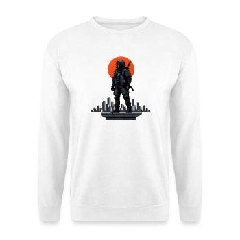 Ninja in the shadows in front of a red skyline - Unisex Sweatshirt - white - Front