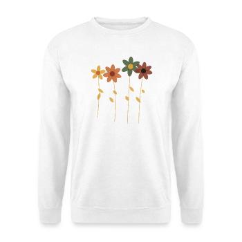 Fleurs rétro en rangée - Sweat-shirt Unisexe - blanc - Devant