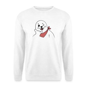 Winking Seal Wearing a Bandana Throwing Shaka Sign - Unisex Sweatshirt - white - Front