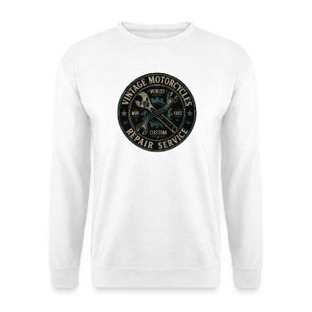 Vintage Motorcycle Repair Shield - Unisex Sweatshirt - white - Front