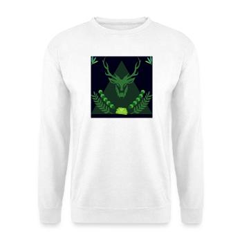 Forest spirit deer in triangle - Unisex Sweatshirt - white - Front