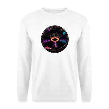 Physique des trous noirs en vinyle de puits gravitationnels - Sweat-shirt Unisexe - blanc - Devant