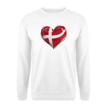 Denmark Heart Flag - Unisex Sweatshirt - white - Front