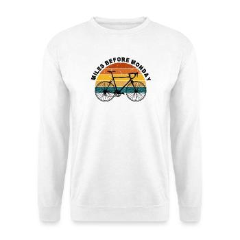 Silhouette du cycliste au coucher du soleil - Sweat-shirt Unisexe - blanc - Devant