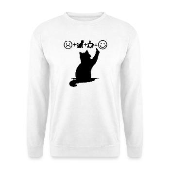 Cat Black Coffee Design Minimalist Humor - Unisex Sweatshirt - white - Front