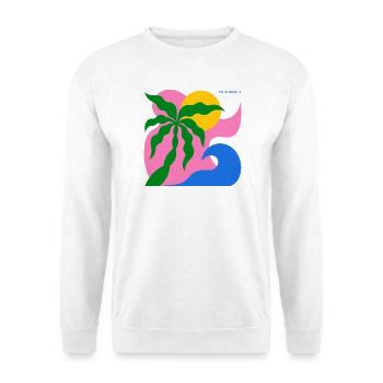 Abstract Palm Tree & Sun: Summer Design - Unisex Sweatshirt - white - Front