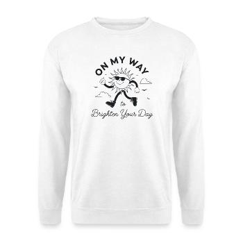 Retro Sun: On My Way to Brighten Your Day - Unisex Sweatshirt - white - Front