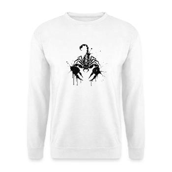 Scorpion éclaboussures noir - Sweat-shirt Unisexe - blanc - Devant