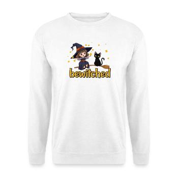 Sorcière et chat dans la magie des étoiles - Sweat-shirt Unisexe - blanc - Devant