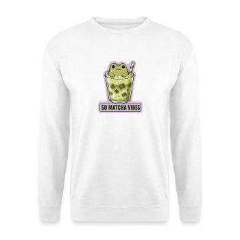 So Matcha Vibes Cute Frog Kawaii Drink  - Unisex Sweatshirt - white - Front