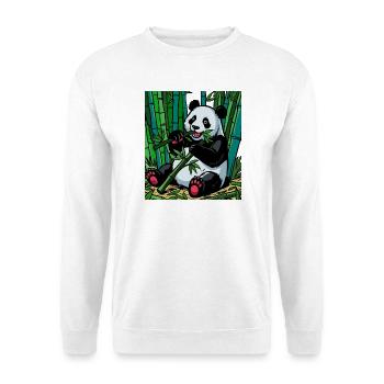 Panda in the Bamboo Forest – Bright Colors - Unisex Sweatshirt - white - Front