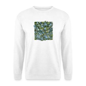 Hortensias bleus – Illustration florale moderne - Sweat-shirt Unisexe - blanc - Devant