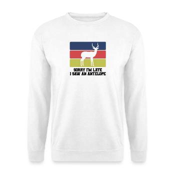 Dicton humoristique d’antilope - Sweat-shirt Unisexe - blanc - Devant