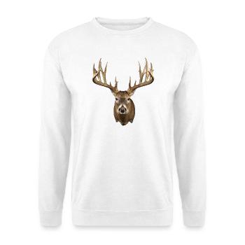 Tête de cerf avec des bois majestueux - Sweat-shirt Unisexe - blanc - Devant