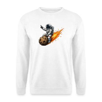 Astronaut hits meteor rocket - Unisex Sweatshirt - white - Front