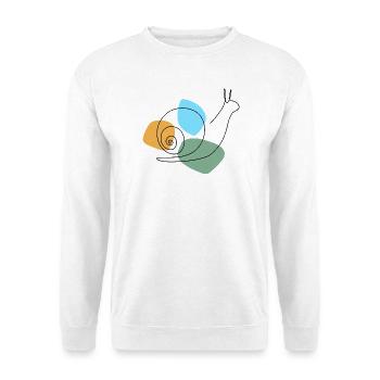 Lineart Snail with Pastel Shapes - Unisex Sweatshirt - white - Front