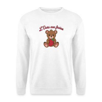 L'ours aux fraises - Sweat-shirt Unisexe - blanc - Devant