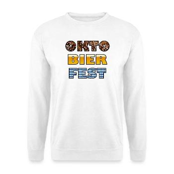 Oktobierfest Bavarian Beer Pattern - Unisex Pullover - Weiß - Vorne - Alina (178cm) & Michal (187cm)