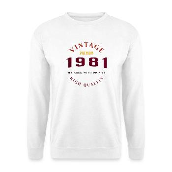Matured With Dignity 1981 Retro Look Design - Unisex Pullover - Weiß - Vorne