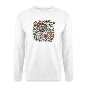 T Rex Skeleton with Flowers - Unisex Sweatshirt - white - Front