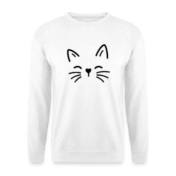 Chat mignon avec un nez en forme de cœur - Sweat-shirt Unisexe - blanc - Devant