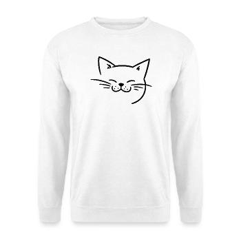 Radiant cat face with whiskers - Unisex Sweatshirt - white - Front