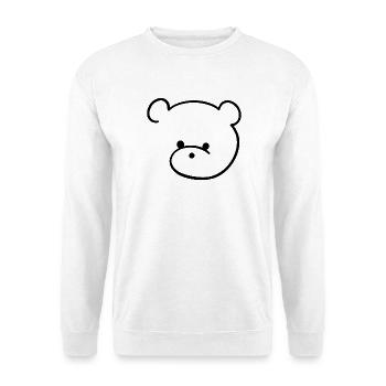 Petit ours en peluche mignon avec des yeux boutonnés - Sweat-shirt Unisexe - blanc - Devant
