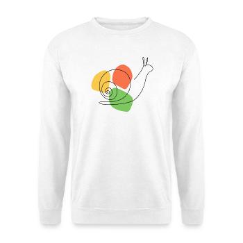 Interprétation abstraite de l’escargot de jardin - Sweat-shirt Unisexe - blanc - Devant