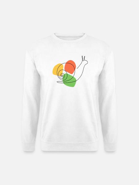 Abstrakte Interpretation der Gartenschnecke - Unisex Pullover - Weiß