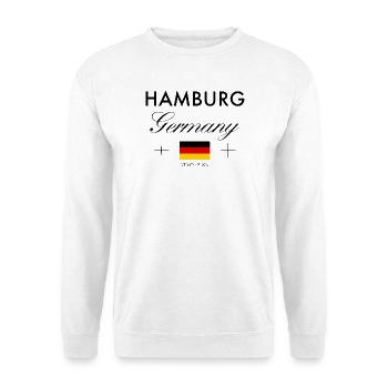 Hamburg Germany Coordinates Travel Souvenir - Unisex Sweatshirt - white - Front