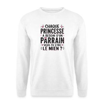 Veux Tu Etre Mon Parrain  - Sweat-shirt Unisexe - blanc - Devant
