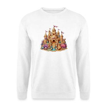 Beach sandcastle with shells - Unisex Sweatshirt - white - Front