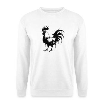 Rooster Silhouette Ink Splattered - Unisex Sweatshirt - white - Front