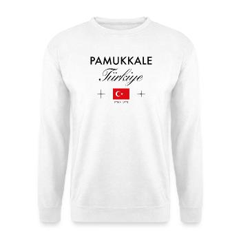 Pamukkale Turquie coordonne le souvenir de voyage - Sweat-shirt Unisexe - blanc - Devant