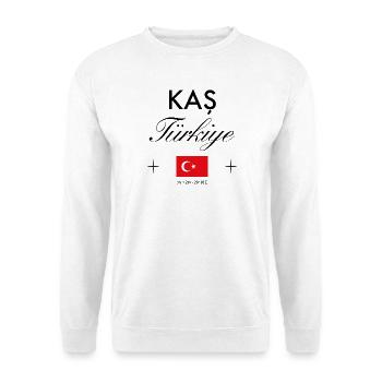 Kas Türkei Koordinaten Reise Souvenir - Unisex Pullover - Weiß - Vorne