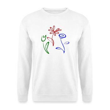 Three flowers - Unisex Sweatshirt - white - Front