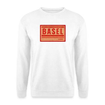 Basel Schweiz Vintage Design Rot - Unisex Pullover - Weiß - Vorne