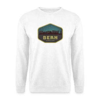 Bern Switzerland Skyline Badge Night - Unisex Sweatshirt - white - Front