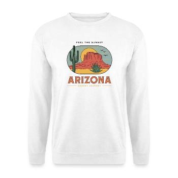Coucher de soleil rétro dans le désert de l’Arizona - Sweat-shirt Unisexe - blanc - Devant