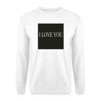 Ich liebe dich – Wiederholtes Herzenmuster - Unisex Pullover - Weiß - Vorne