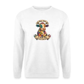 One day I will fly because I am insane - Unisex Sweatshirt - white - Front