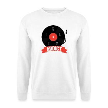 Vinyle - Sweat-shirt Unisexe - blanc - Devant