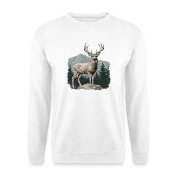 Deer with antlers - Unisex Sweatshirt - white - Front
