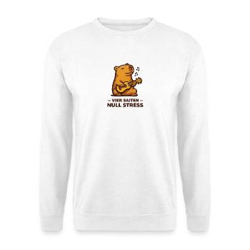 Vier Saiten Null Stress Ukulele Wasserschwein - Unisex Pullover - Weiß - Vorne