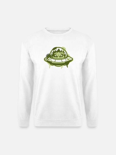 Logo graffiti d’OVNI extraterrestre - Sweat-shirt Unisexe - blanc