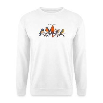 Birds on a branch – a colorful nature motif - Unisex Sweatshirt - white - Front