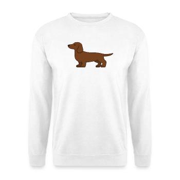 Brown Dachshund Silhouette - Unisex Sweatshirt - white - Front