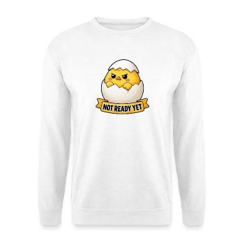 Süßes wütendes Küken in Eierschalen-Cartoon - Unisex Pullover - Weiß - Vorne